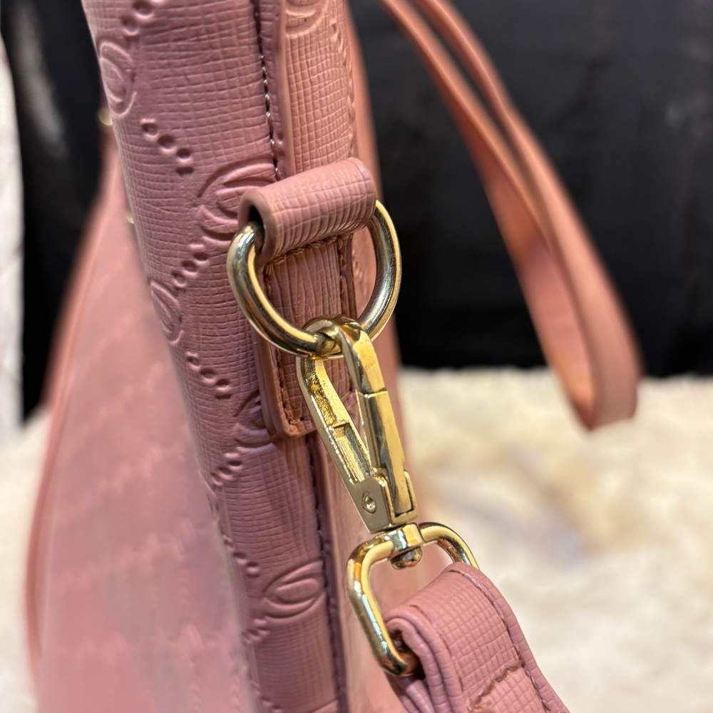 2/$25 Pink Trapezoid Tote with Double Handles and Zipper - Picture 7 of 15